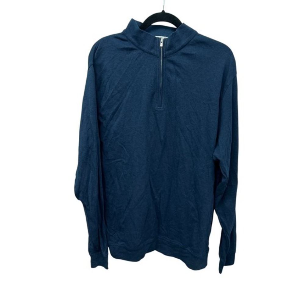 Peter Millar Men's Pull Over Navy Blue Sweater 100% Cotton Size XL